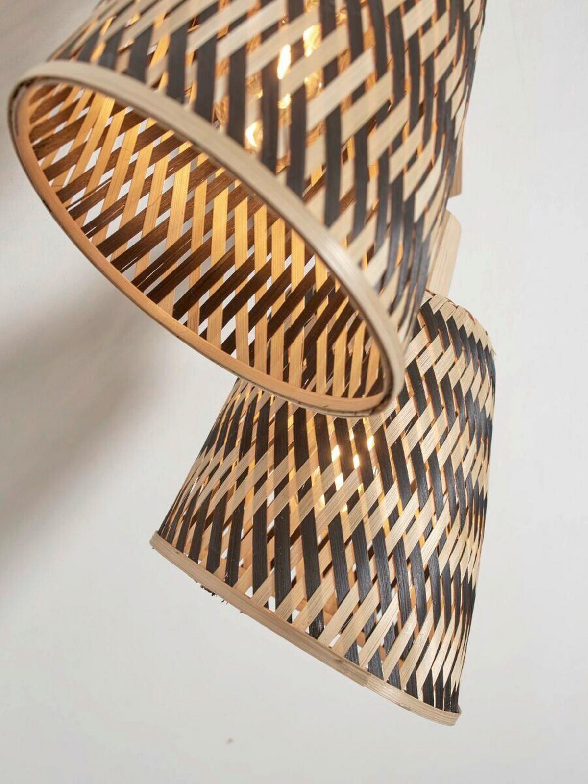 Deckenleuchte Java Naturfarben/Schwarz B: 15 cm - Schwarz/Naturfarben, Trend (28/15/24cm) - Good & Mojo