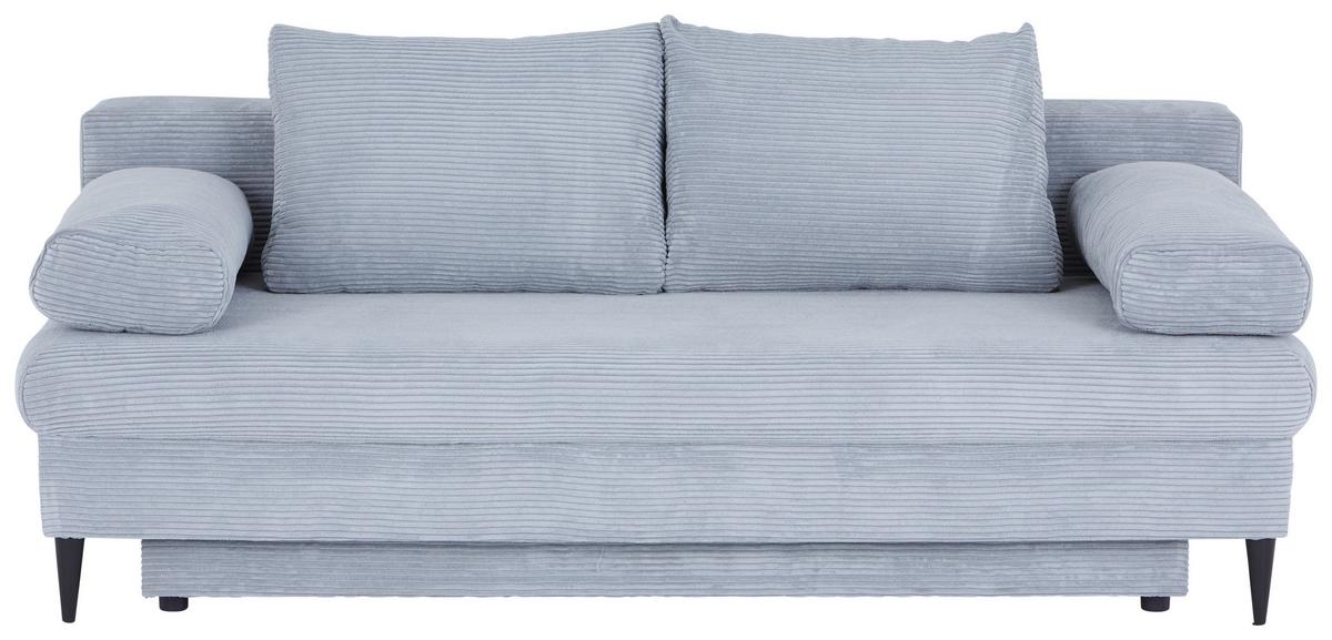 Pohovka MILANO, šedá, s lůžkem a úložným prostorem - šedá/černá, Moderní, dřevo/textil (200/95/95cm)