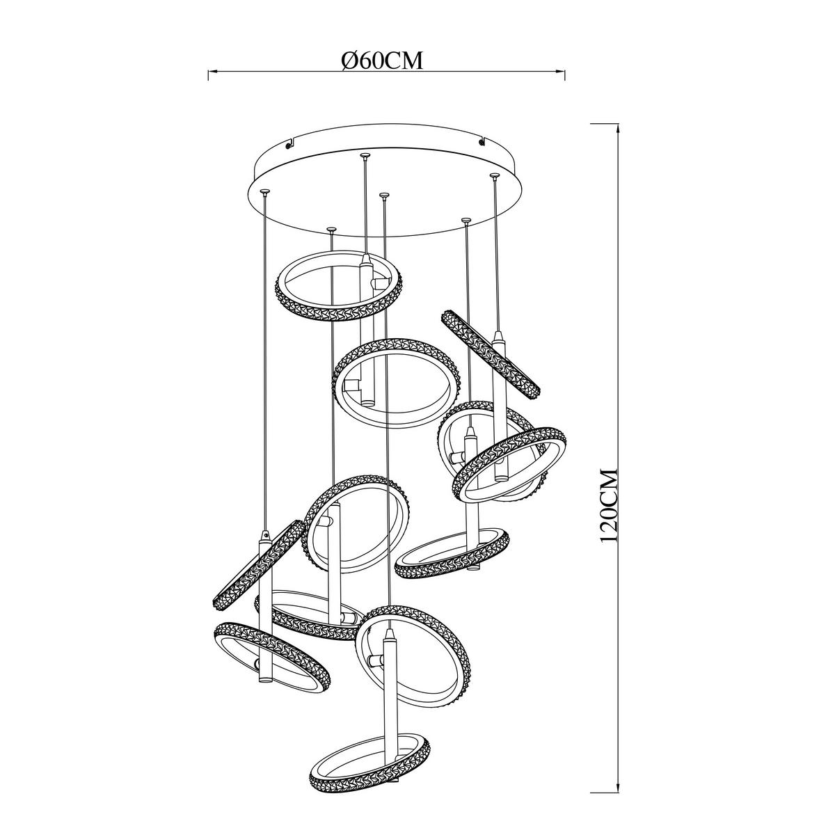 LED-Hängeleuchte Rong - Chromfarben, MODERN, Kunststoff/Metall (60/120cm)