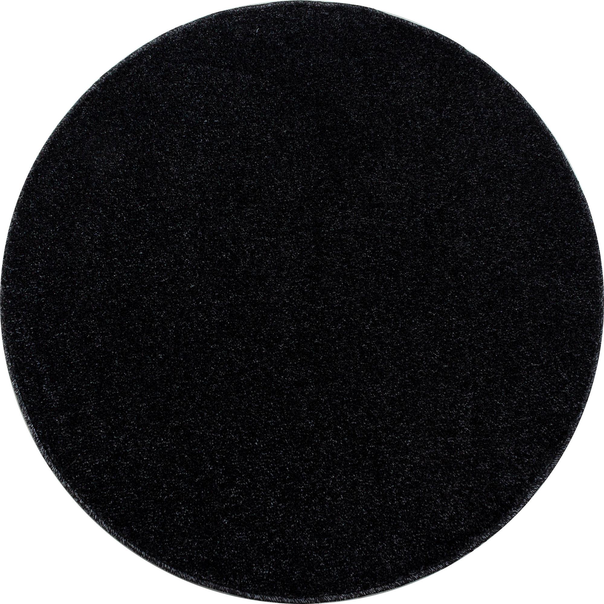 Hochflor Teppich Anthrazit Ata Rund Ø 160 Cm - Anthrazit, Design, Textil (160cm) - Novel