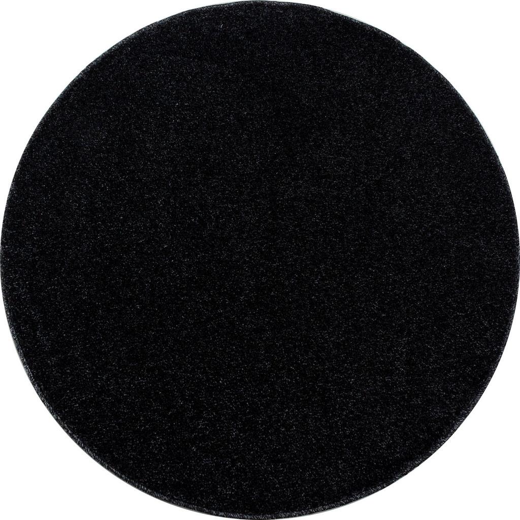 Hochflor Teppich Anthrazit Ata Rund Ø 160 cm