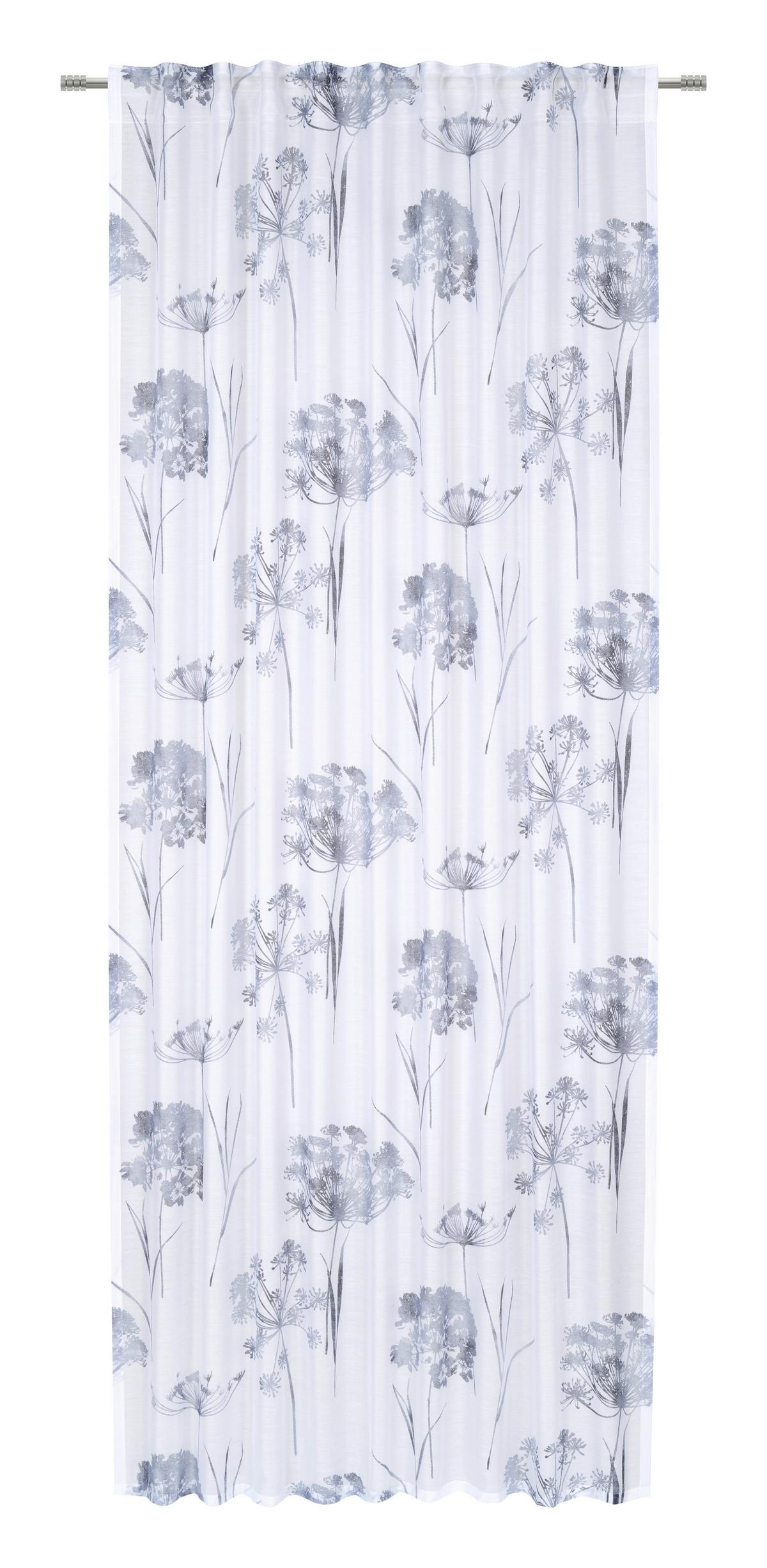 Fertigvorhang Maddie - Weiß/Grau, ROMANTIK / LANDHAUS, Textil (135/245cm) - James Wood