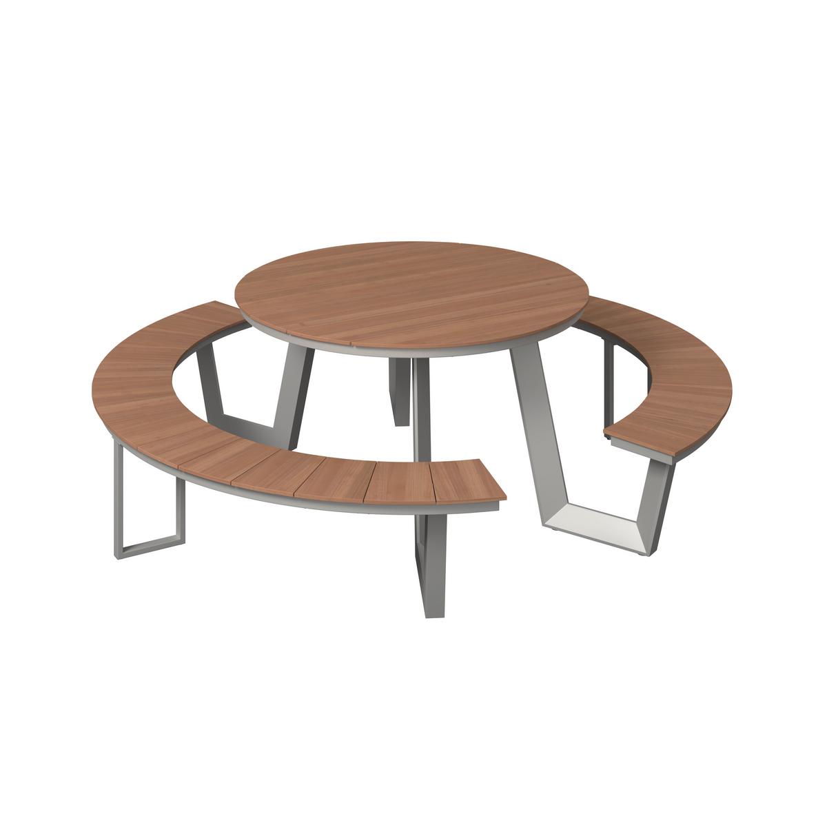 GARTENSET WELLINGTON - Hellgrau/Naturfarben, MODERN, Kunststoff/Metall (239/75cm) - Beldano