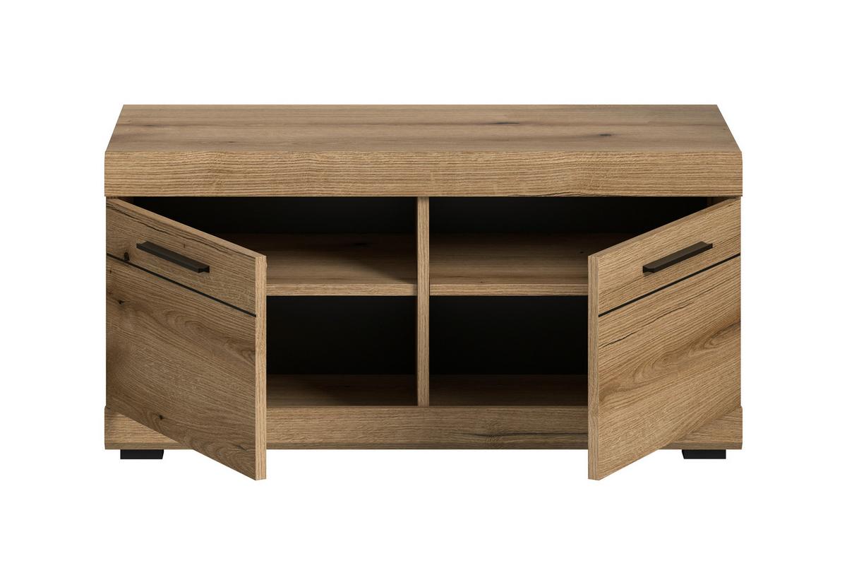 Sitzbank Scout Eiche Dunkel B: 90 cm - Eiche dunkel/Grau, Design, Holzwerkstoff/Textil (90/44/40cm) - Livetastic