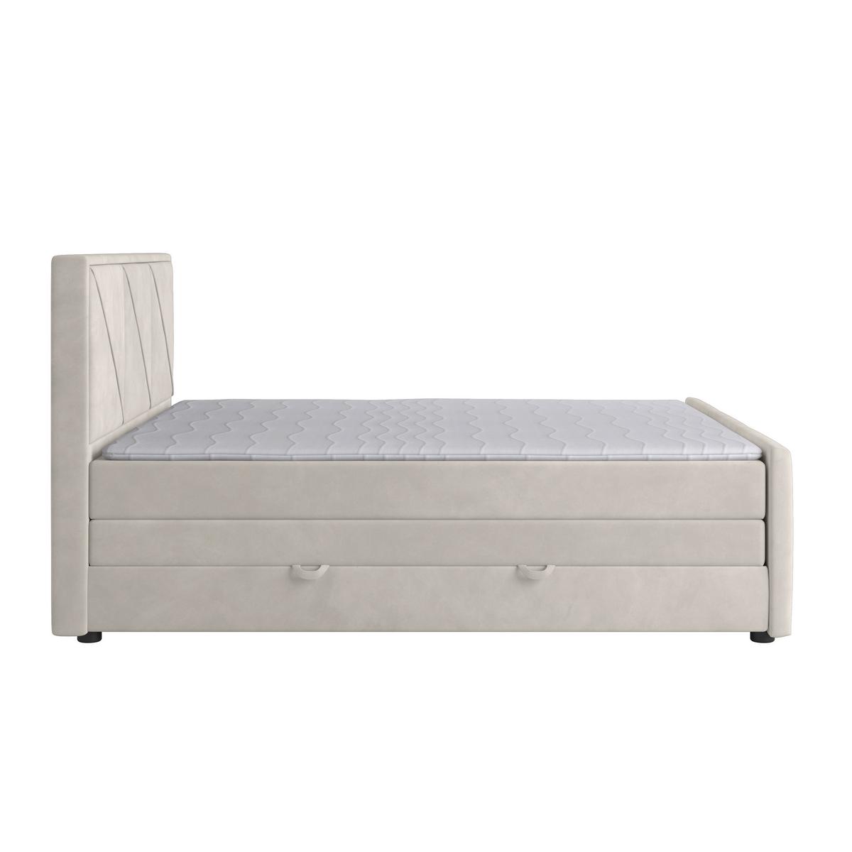 Boxspringbett mit Bettkasten Bologna 180x200 cm Creme - Hellgrau/Creme, MODERN, Holzwerkstoff/Kunststoff (180/200cm) - MID.YOU