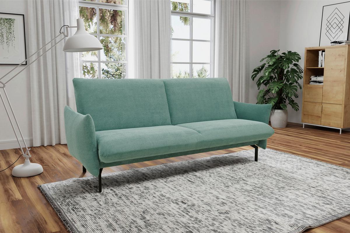 Schlafsofa Mintgrün B: 234 Cm - Schwarz/Mintgrün, Design, Textil (234/102/95cm) - MID.YOU