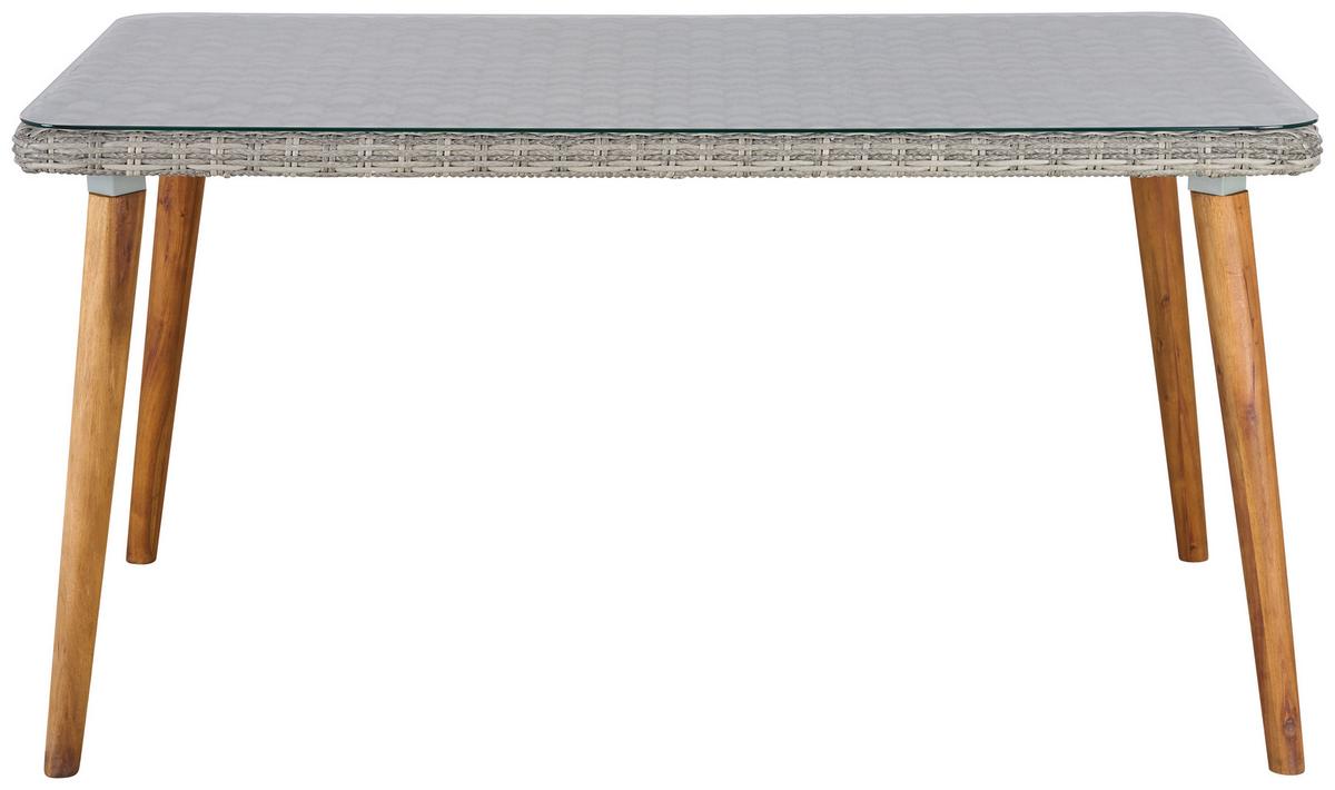 Kerti Étkezőgarnitúra Oslo - akáciaszínű/szürke, Modern, műanyag/textil - Beldano