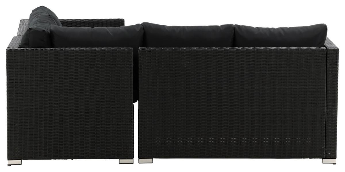 Loungegarnitur Kuba - Schwarz, KONVENTIONELL, Glas/Kunststoff - Gardenson