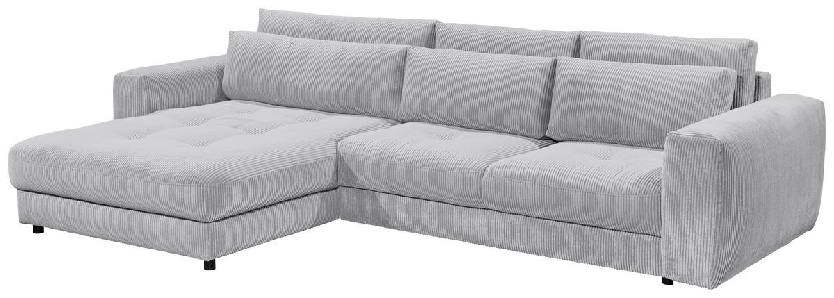 Ecksofa Barura 2s. Urc Hellgrau S: 194/333 Cm - Hellgrau/Schwarz, KONVENTIONELL, Holzwerkstoff/Textil (194/333cm) - MID.YOU