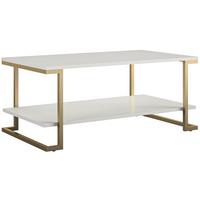 Couchtisch Camila Mit Ablagefach Weiß - Bronzefarben/Weiß, Design, Holzwerkstoff/Metall (106/46/60cm) - MID.YOU