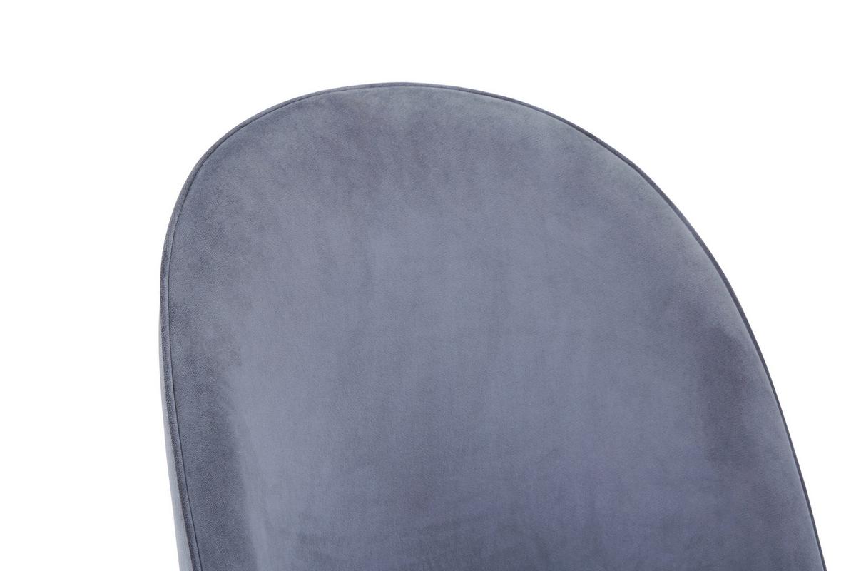 Vierfußstuhl Wando Velouroptik Grau Gepostert - Grau, Trend, Textil/Metall (53/84/54cm)