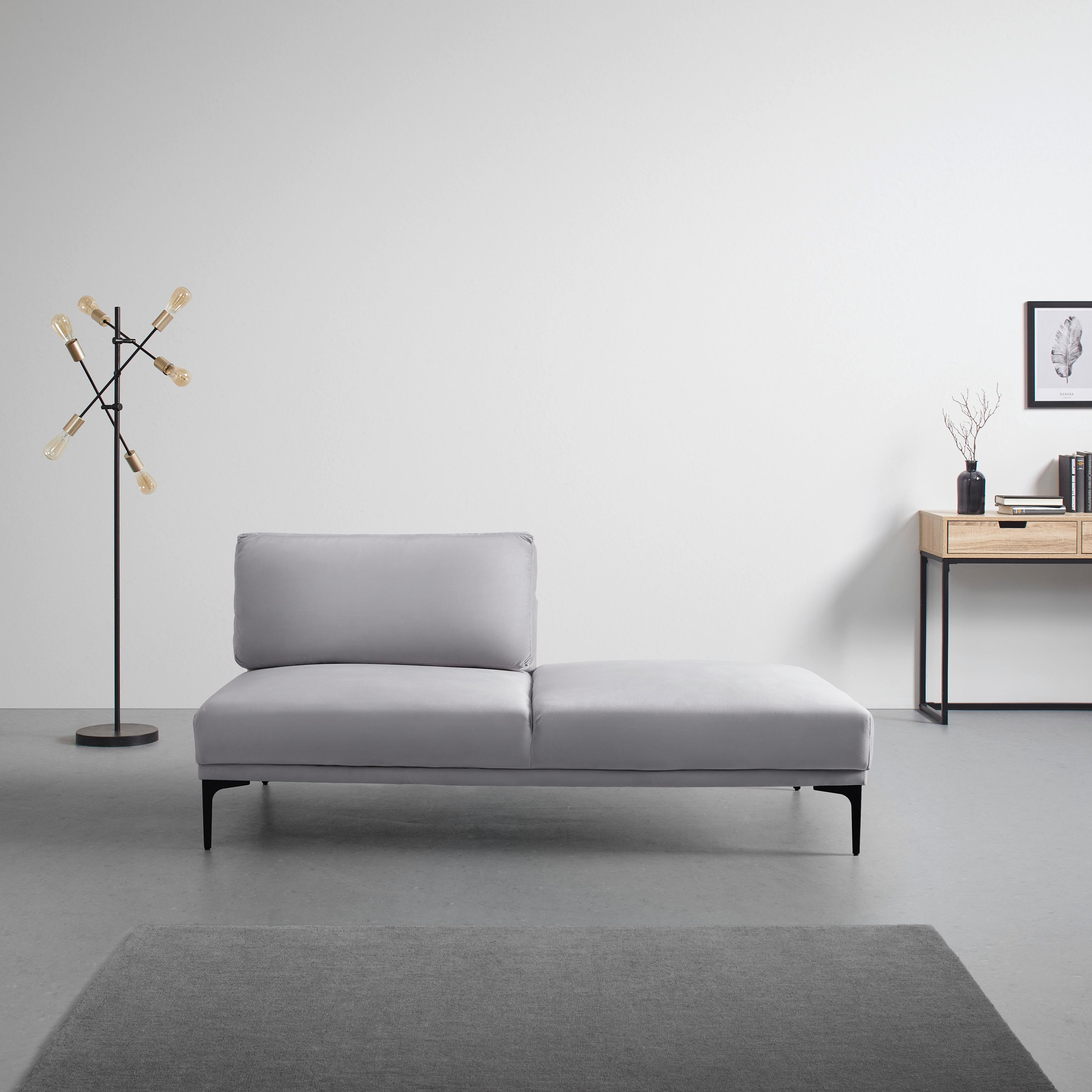 Lenoška Tessa Šedá - šedá/černá, Moderní, kov/textil (180,5/82,5/88,5cm) - Bessagi Home