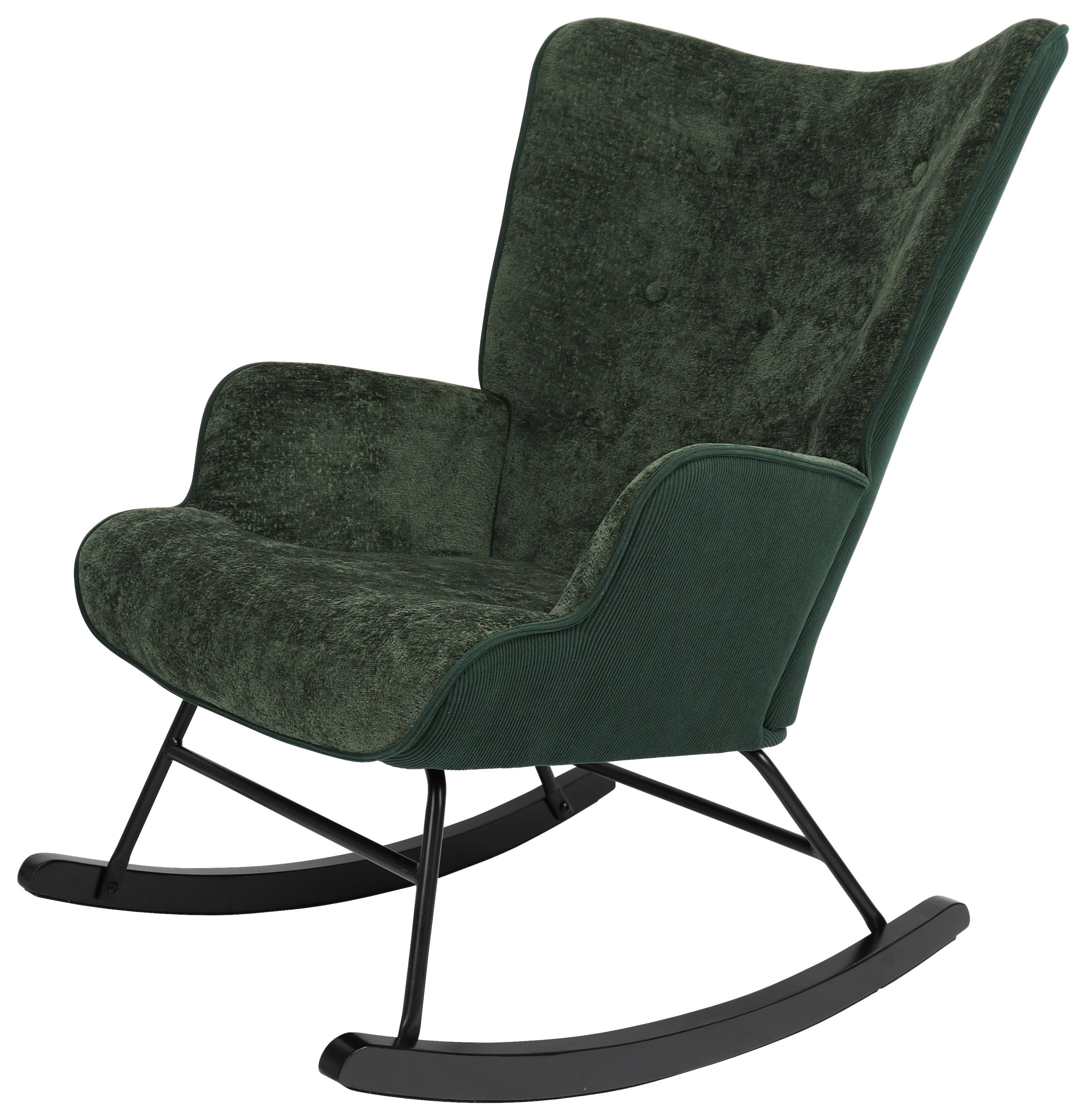 Stolička s pružným podnožím ROCK - čierna/zelená, Modern, kov/drevo (66/90/77cm) - Mömax