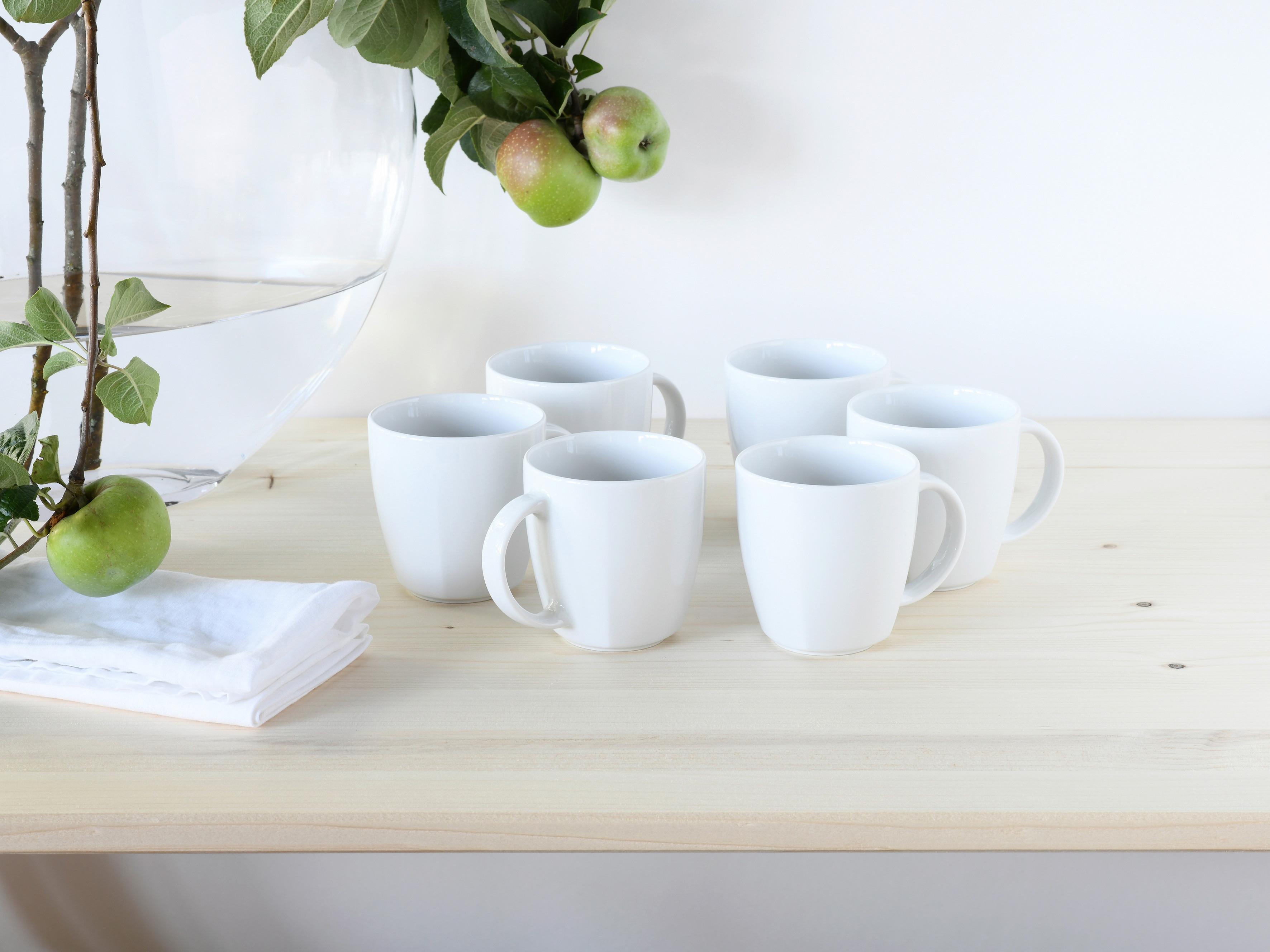 Kaffeebecher Porzellan 300 Ml 6 Stk. Victoria - Weiß, Basics, Keramik - Creatable