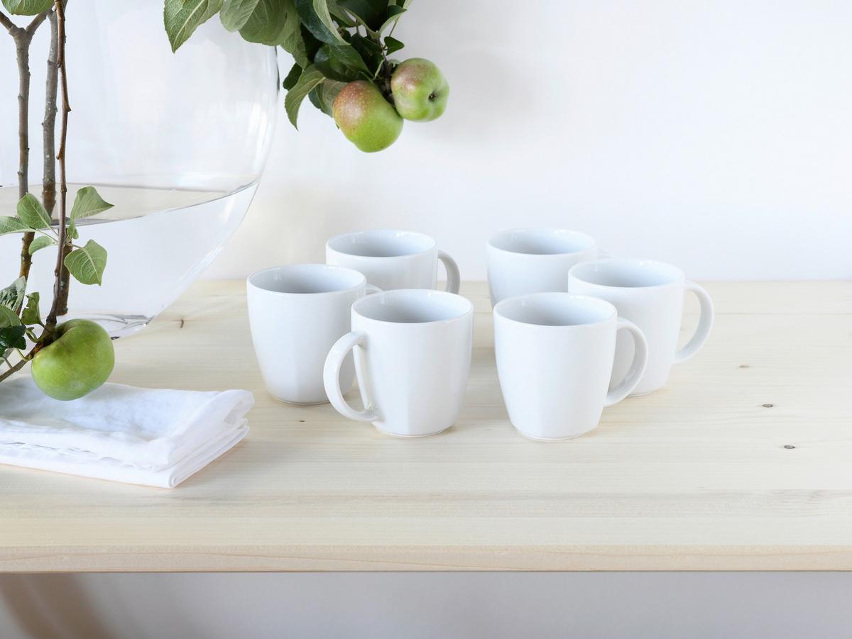 Kaffeebecher Porzellan 300 Ml 6 Stk. Victoria - Weiß, Basics, Keramik - Creatable