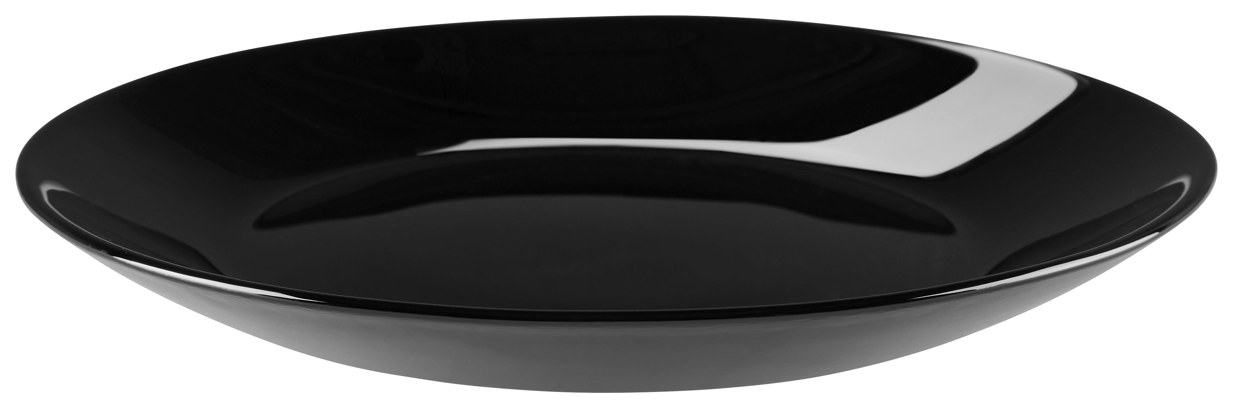 Desszertes Tányér Olivia - fekete, Basics, Üveg (18cm) - Ondega