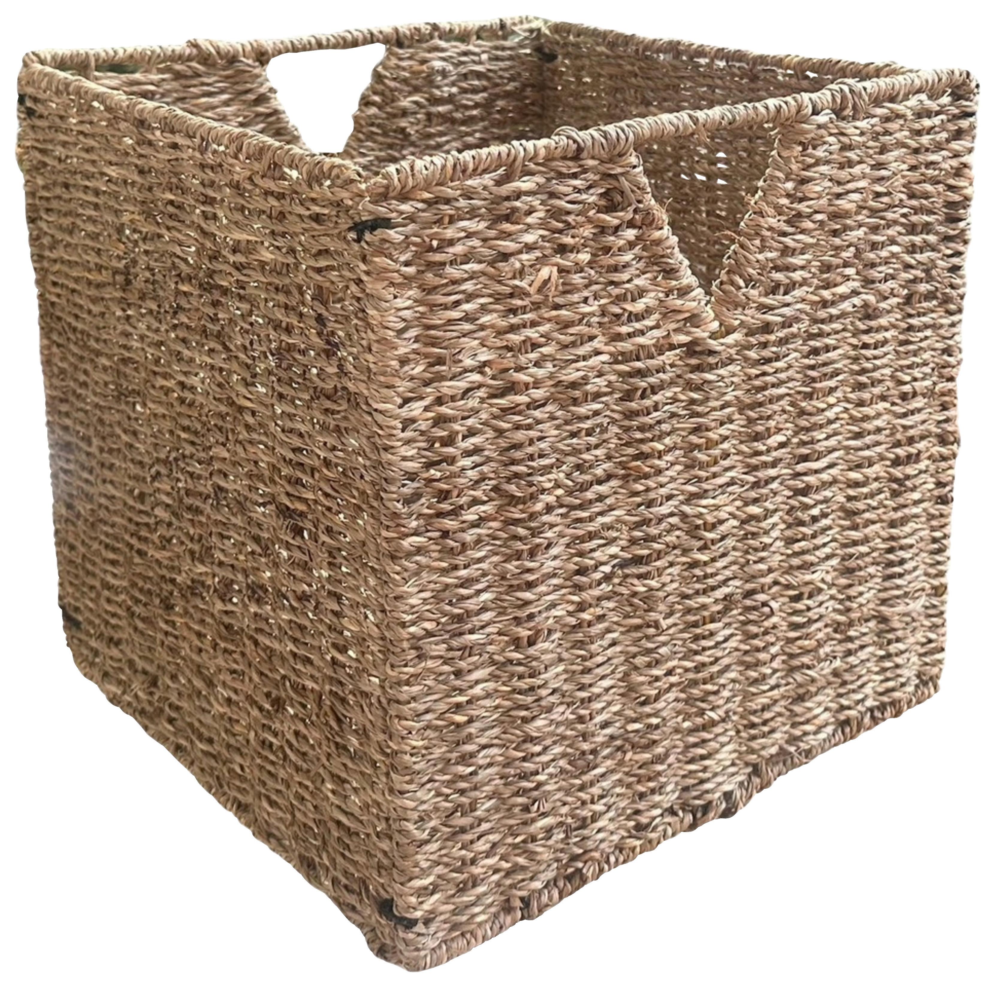 Košík do regálu MIA -EXT- - prírodná farba, Konventionell, kov/prírodné materiály (33/32/33cm) - Zandiara