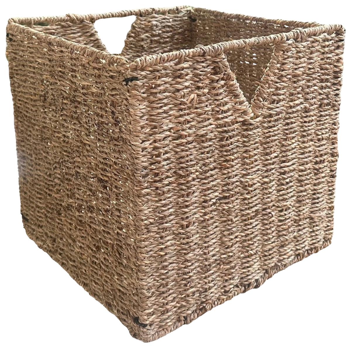 Koš do regálu MIA -EXT- - přírodní barvy, Konvenční, kov/přírodní materiály (33/32/33cm) - Zandiara