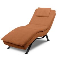 RELAXLIEGE Rostfarben, B: 65 cm - Rostfarben/Schwarz, Design, Leder (65/95/171cm) - Celina Home
