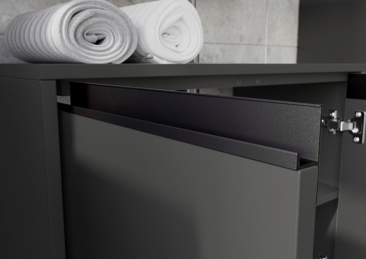 Waschbeckenunterschrank Gw-Lemont Graphitfarben - Schwarz/Graphitfarben, MODERN, Holzwerkstoff (63/55/34cm) - Germania
