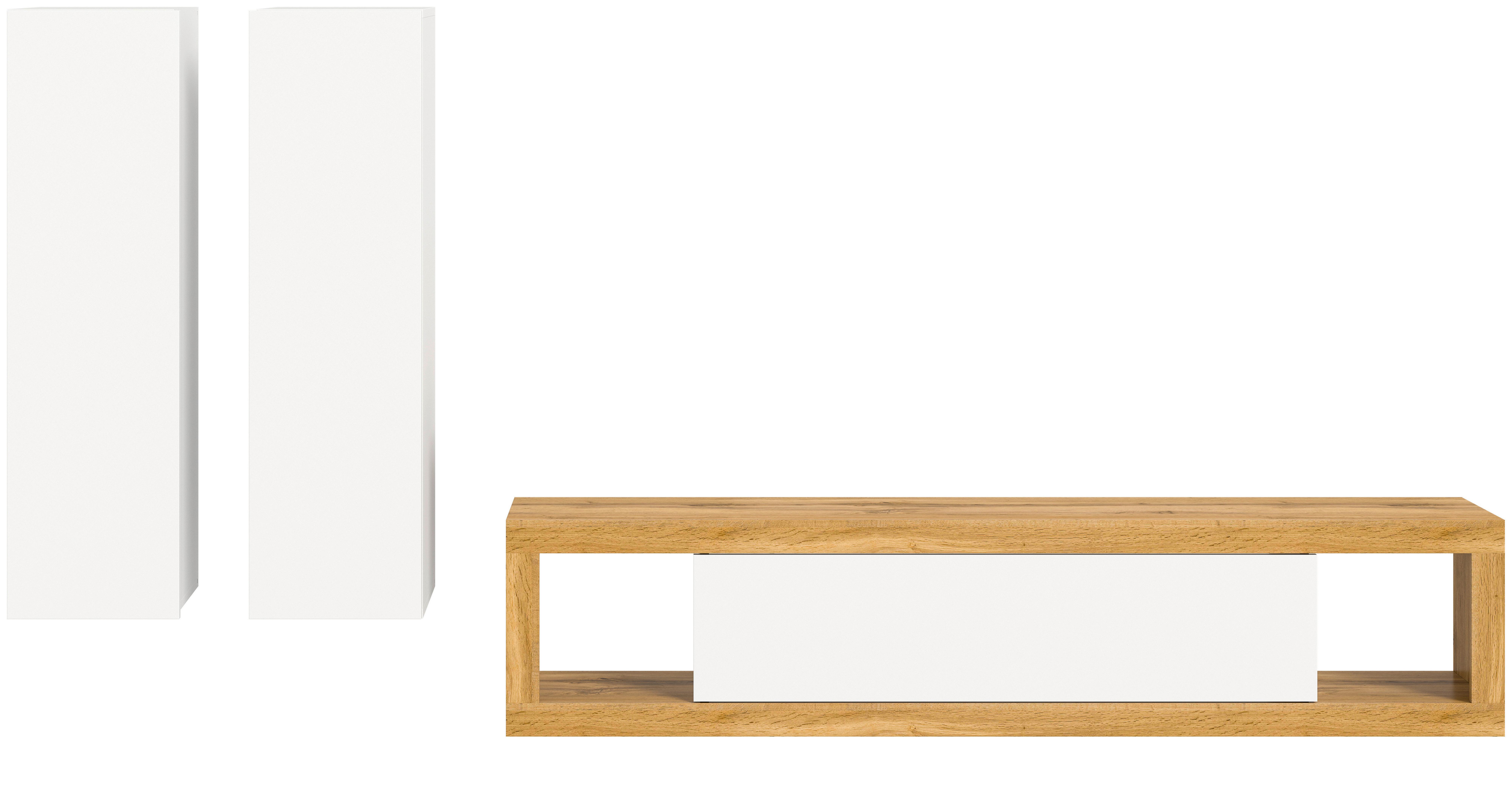 Wohnwand Tango Weiß/eiche Dekor B:270cm