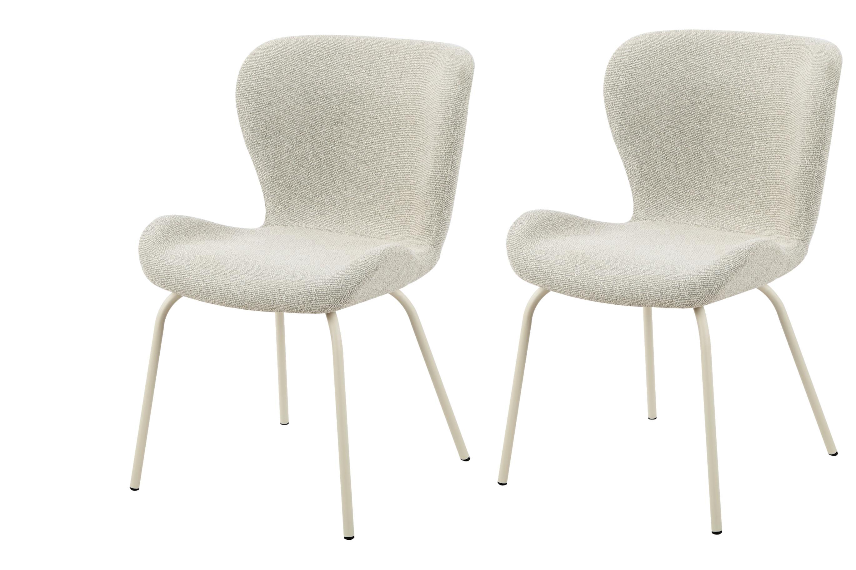 Stuhl-Set Lagos S 2er-Set - Beige/Creme, MODERN, Textil/Metall (50/83,5/60cm) - MID.YOU