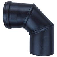 Ofenrohr Knie 90 Grad Ø 8 Cm Schwarz Keramikbeschichtet - Schwarz, MODERN, Metall (8cm)