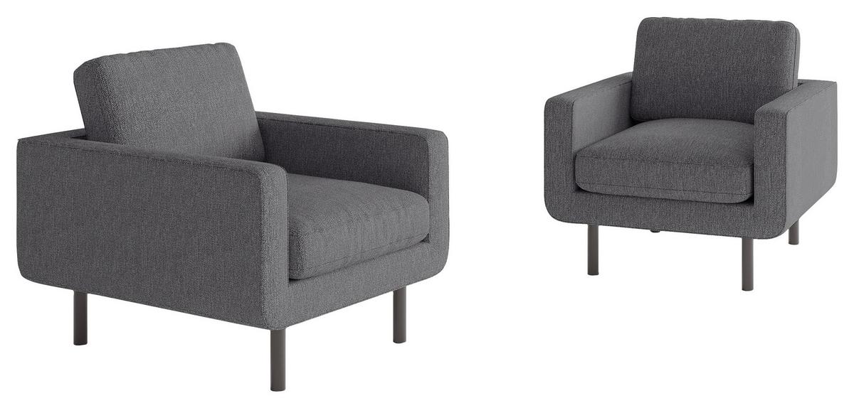 Sessel Suburban Grau B: 70 Cm - Schwarz/Grau, Design, Textil (70/80/92cm) - Livetastic