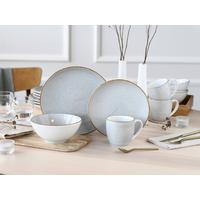 Kombiservice 16-tlg. Keramik, weiß, hellgrau - Hellgrau/Weiß, Basics, Keramik - Creatable