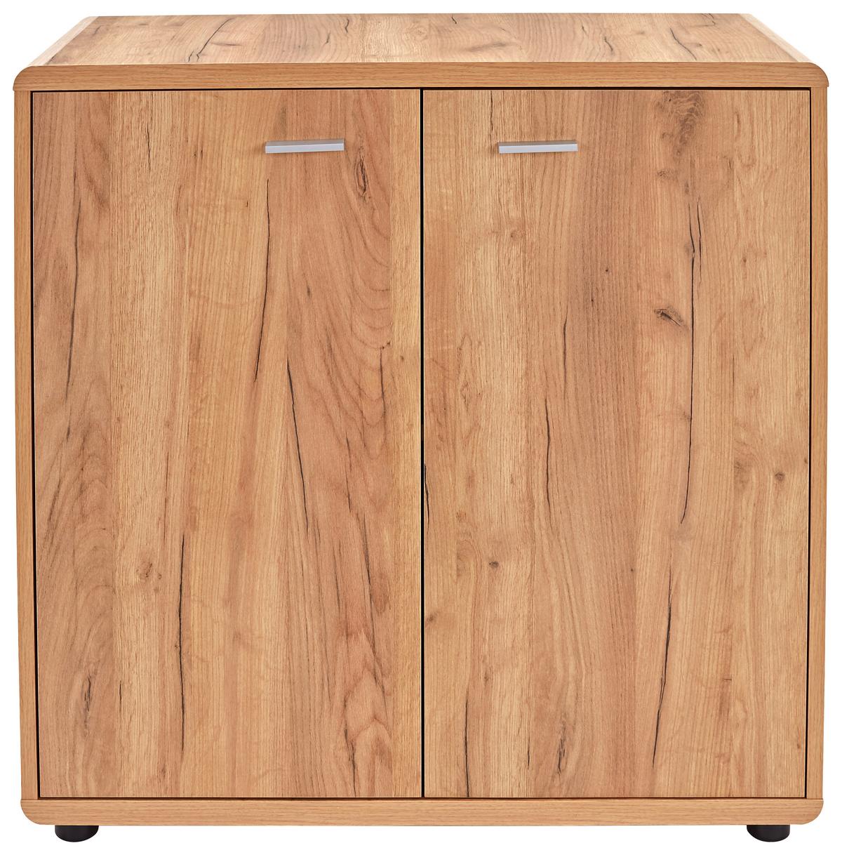 Kommode mit Türdämpfer B 89cm Fantana Kraft Eiche Dekor - Eichefarben/Schwarz, MODERN, Holzwerkstoff (89/87/40cm)
