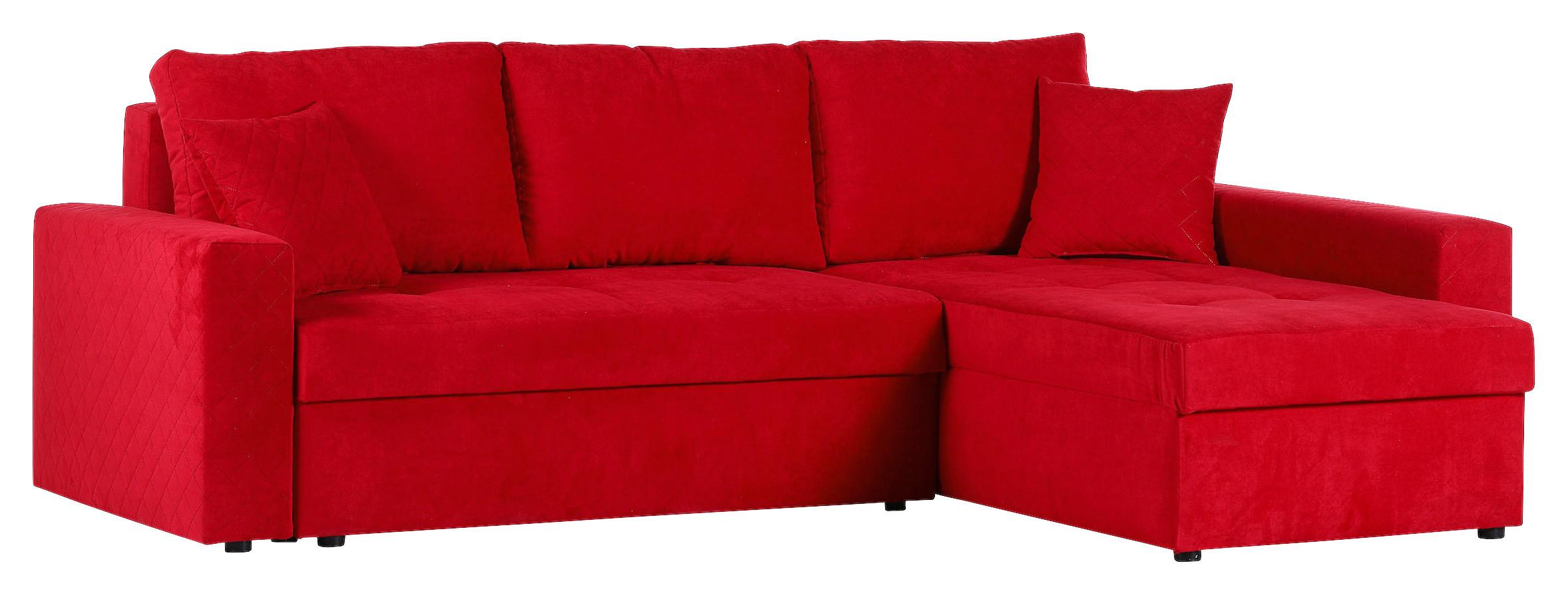 ECKSOFA BARKLEY - Rot/Schwarz, KONVENTIONELL, Textil (176/243cm) - MID.YOU