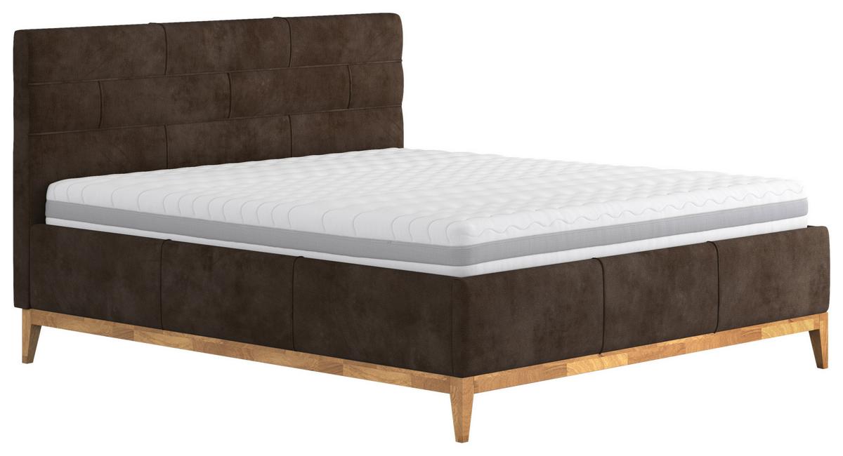 Polsterbett mit Bettkasten Jupiter 160x200 cm Braun - Eichefarben/Anthrazit, MODERN, Holz/Holzwerkstoff (160/200cm) - MID.YOU