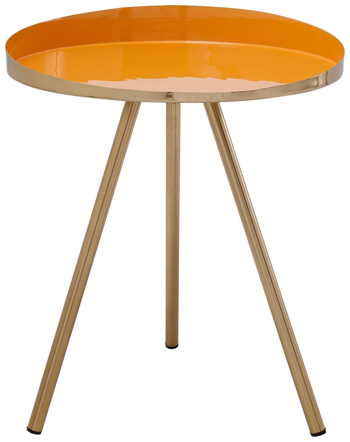 Beistelltisch Morrisson 625 Goldfarben/Senfgelb B: 41 cm - Goldfarben/Senfgelb, Design, Metall (41/48,5cm) - Kayoom