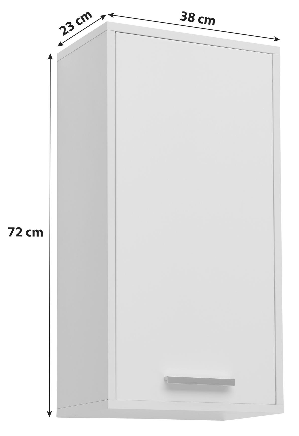 ZÁVESNÁ SKRINKA MILANO - biela/chrómová, Modern, kov/kompozitné drevo (38/72/23cm)