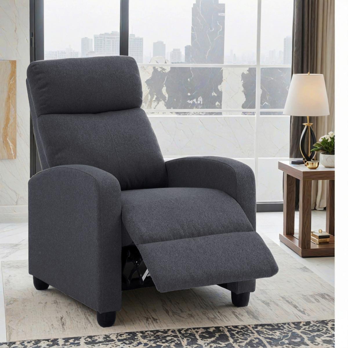 Fernsehsessel Millo Dunkelgrau B: 68,5 cm - Dunkelgrau/Schwarz, Basics, Holz/Textil (68.5/86/100cm) - P & B