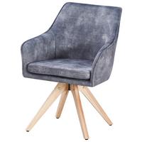 Vierfußstuhl Lisa Grau Echtholz Beine - Naturfarben/Grau, KONVENTIONELL, Holz/Textil (62/83/63cm)