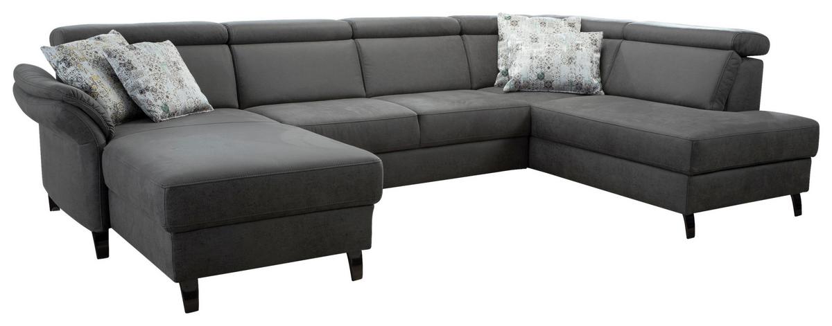 Wohnlandschaft Arngast rechts anthrazit 165x317x193 cm - Anthrazit/Schwarz, KONVENTIONELL, Textil (165/317/193cm) - Sit & More