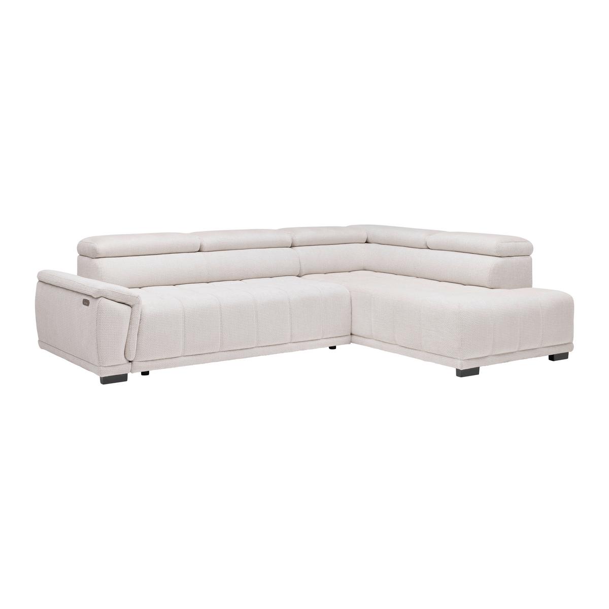 Rohová sedačka GRINALDI, pravá, sivobiela - čierna/sivobiela, Modern, textil/plast (283/206cm) - Premium Living