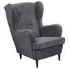 Ohrenesessel Oskar Dunkelgrau B: 78 cm - Dunkelgrau/Schwarz, Basics, Textil (78/102/98cm) - MID.YOU