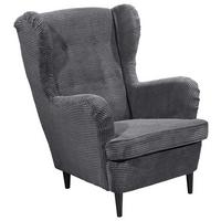 Ohrenesessel Oskar Dunkelgrau B: 78 cm - Dunkelgrau/Schwarz, Basics, Textil (78/102/98cm) - MID.YOU