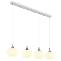 Hängeleuchte 15548-4hw - Chromfarben/Weiß, KONVENTIONELL, Glas/Metall (100/18/120cm) - Globo