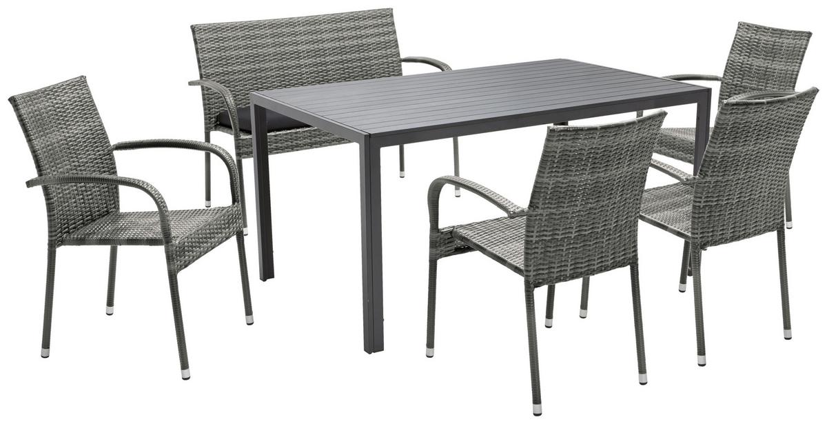 Gartenstuhl Stapelbar Emilia, Polyrattan - Dunkelbraun, MODERN, Kunststoff/Metall (64/87/56cm) - Ondega