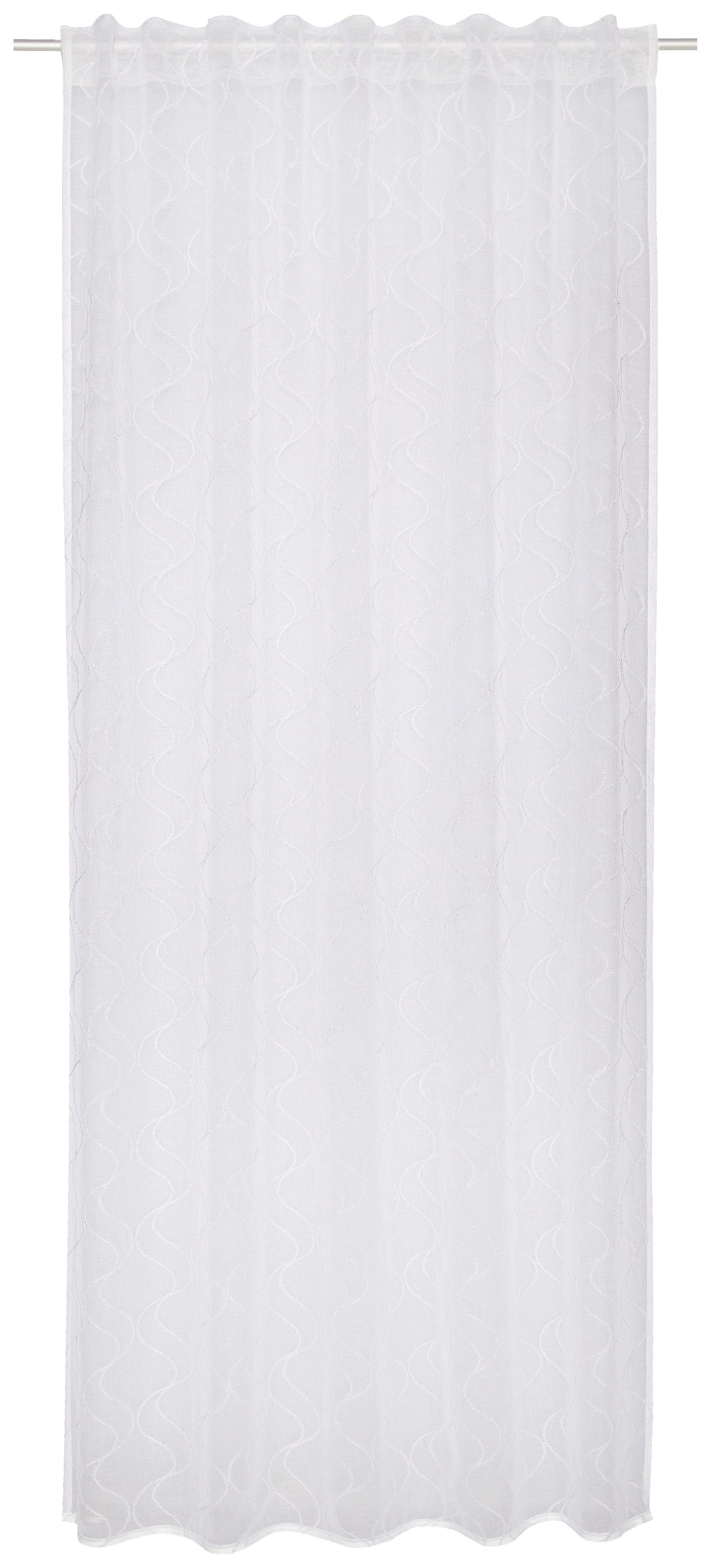 Fertigvorhang Shwan - Silberfarben/Weiß, MODERN, Textil (140/245cm) - Luca Bessoni