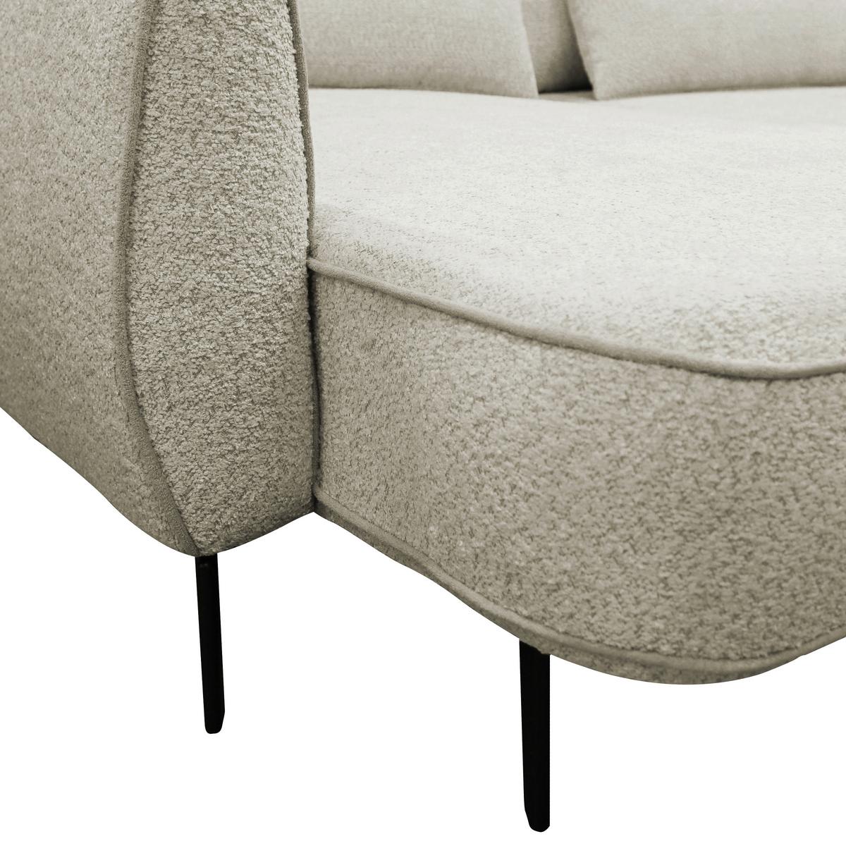 Ecksofa Abriamo Creme 204x273 cm - Creme/Schwarz, Design, Textil (204/273cm) - MID.YOU