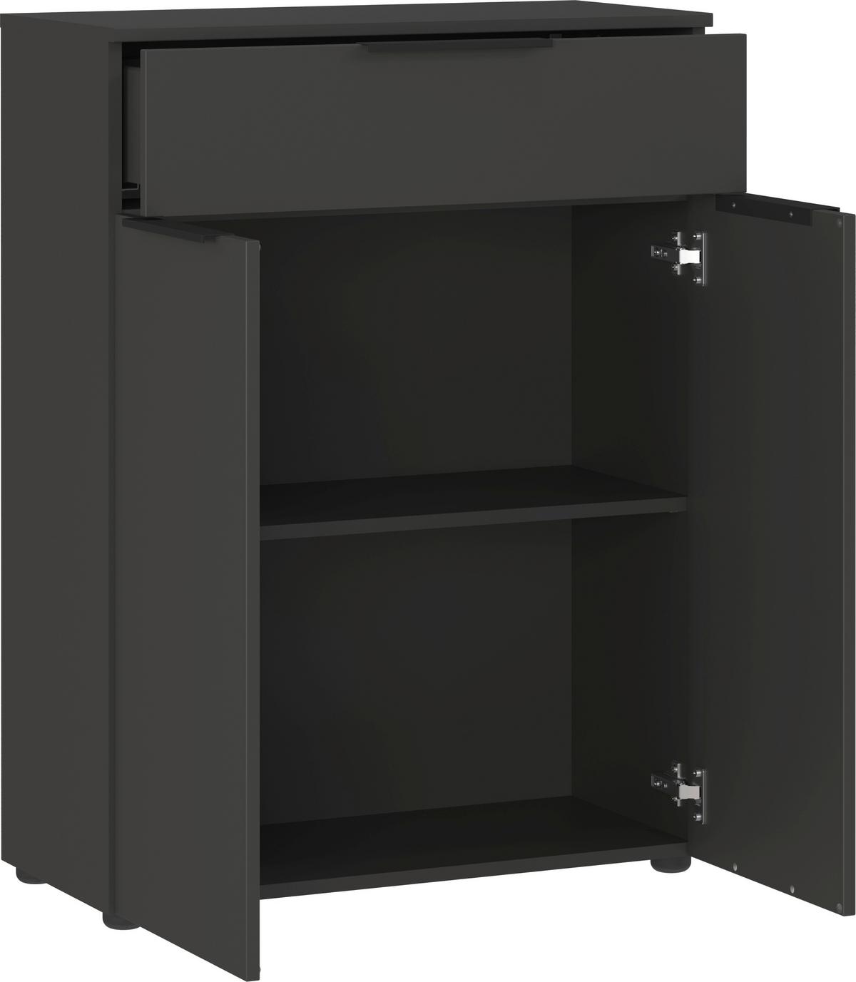 Unterschrank Crandon Graphitfarben, B:71 cm - Schwarz/Graphitfarben, MODERN, Holzwerkstoff (71/95/34cm) - Germania