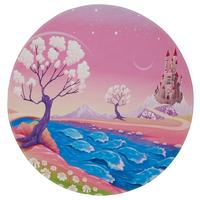 Kinderteppich Rund Rosa Wunderland Ø 100 cm - Rosa, Trend, Textil (100cm)