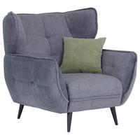 Křeslo ušák PESCARA, antracitová - černá/antracitová, Moderní, textil (103/105/98cm)