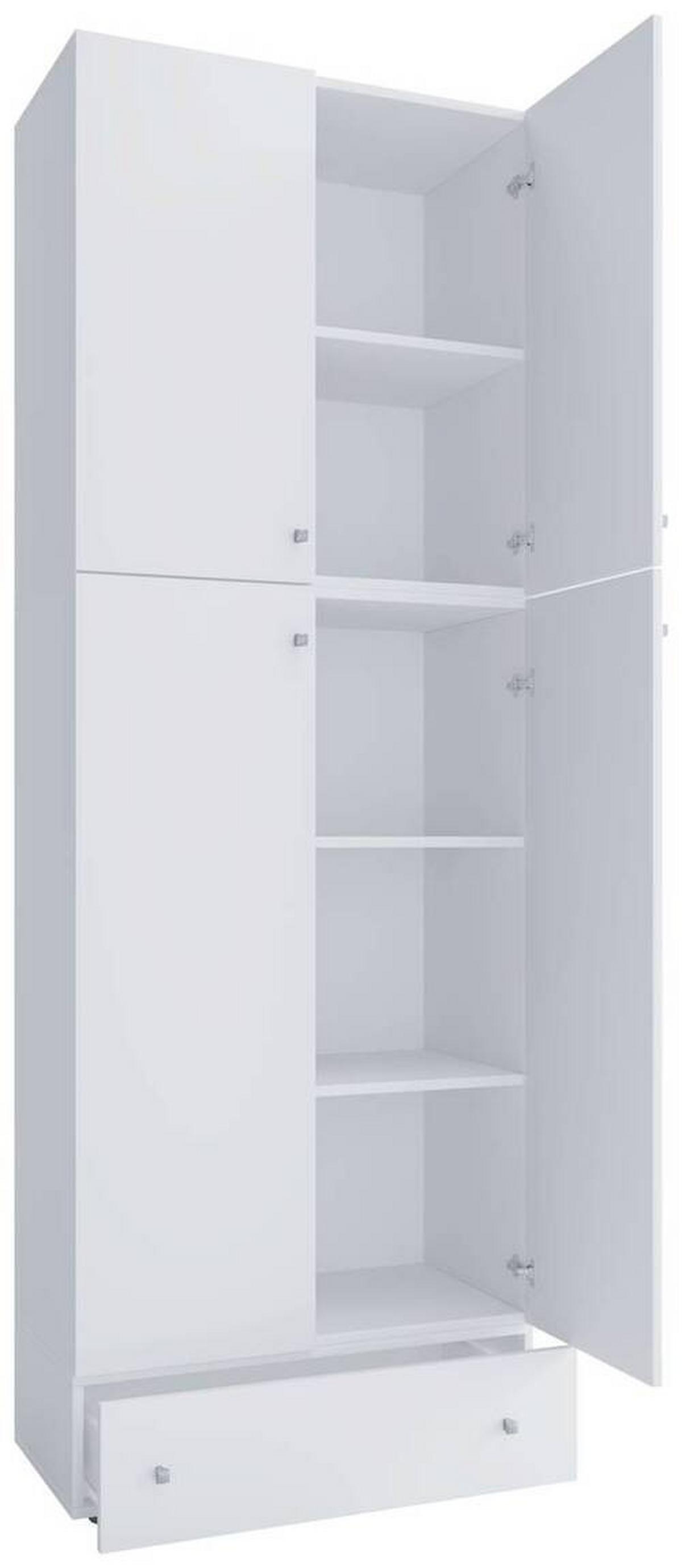 Drehtürenschrank B: 70 Cm Lona Xxl Weiß - Weiß, MODERN, Holzwerkstoff (70/200/39cm) - MID.YOU