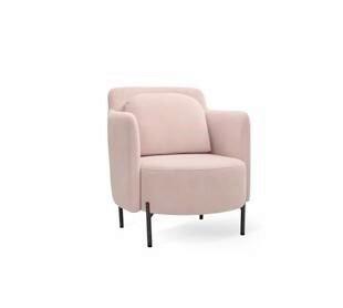 Kreslo Glam farba ružová - růžová/černá, Basics, kov/textil (76/86/83cm)