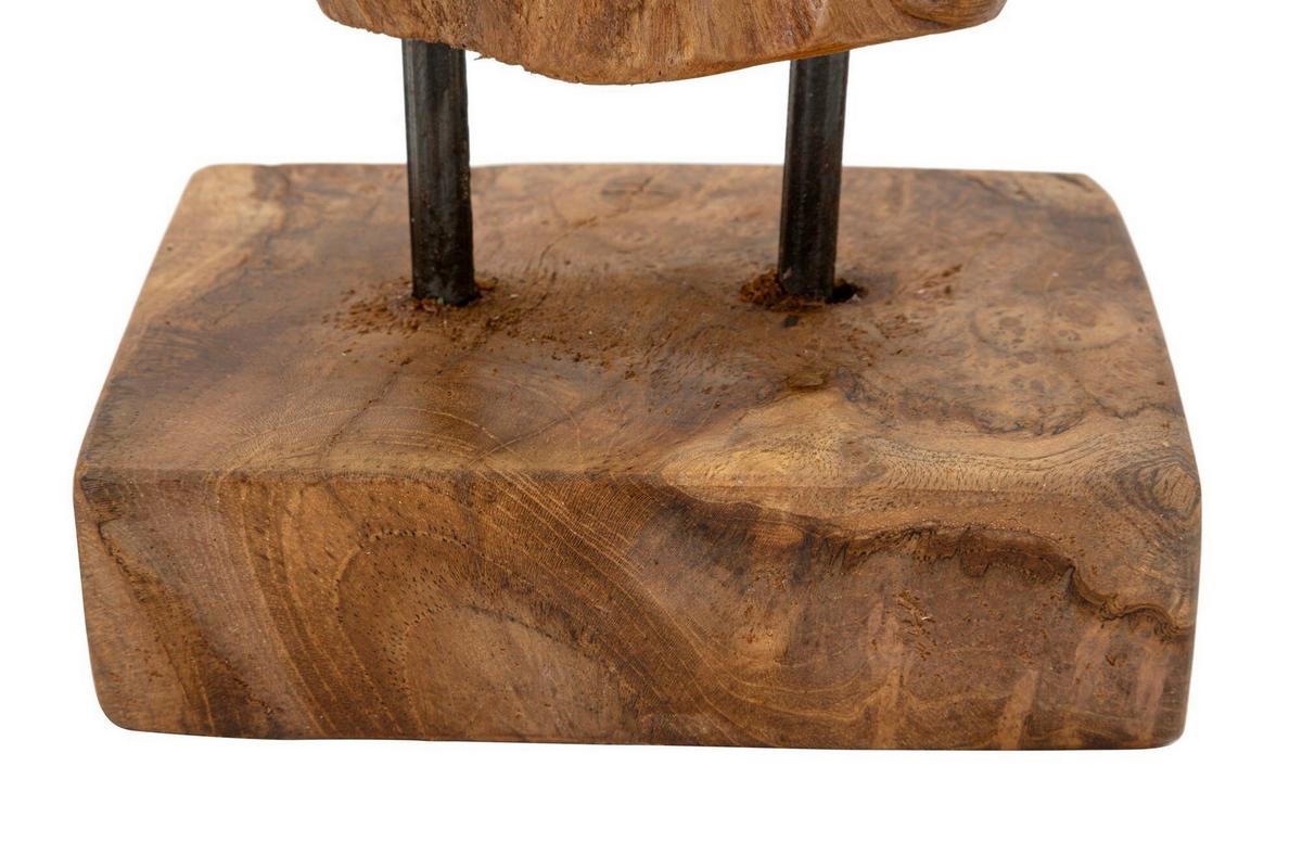 Skulptur Akar Teak. Braun B: 20 cm - Braun, Basics, Holz (20/34/11cm)